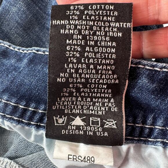 Grace in LA Bootcut Jeans Tribal Feather Embroider Fray Hem Easy Fit 32X33* (30) - Picture 14 of 16